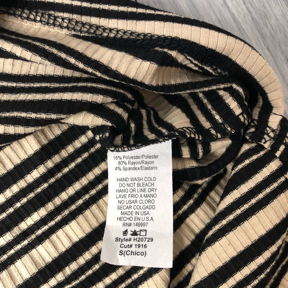 Gold Compass print Striped Hi-Low Tank Top - Picture 9 of 9